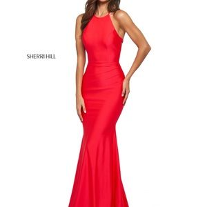 Sherri Hill Size 14 (runs small) bright pink gown